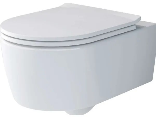 Set vas WC rimless suspendat, Villeroy&amp;Boch Soul, DirectFlush, cu capac inchidere lenta, 37x53cm, Alb Alpin, 4656HR01