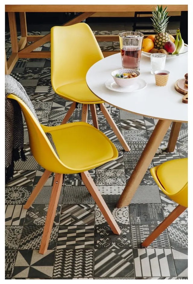 Set 2 scaune cu structură din lemn de fag Bonami Essentials Gina, galben