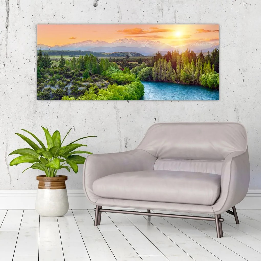 Tablou - Pădure peisaj montan (120x50 cm)