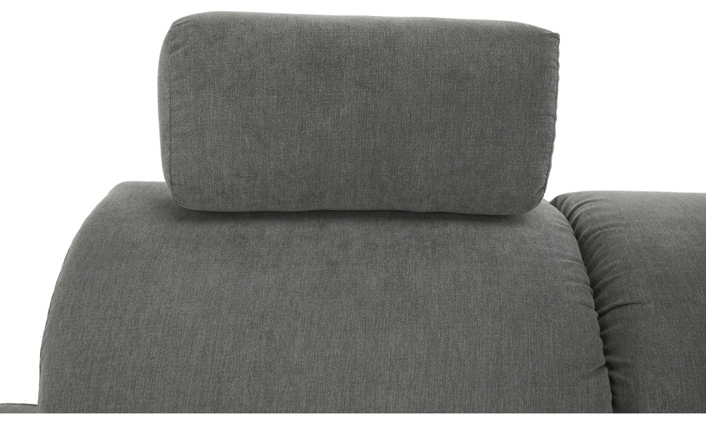 Colţar mic, piele ecologică alb/material textil gri, model dreapta, SANTIAGO COLŢAR MIC