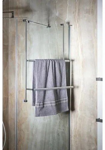 SAPHO 1301-09 Suport de prosoape suspendat pentruparavan de duș 60 x 73 x 12,5 cm, argintiu