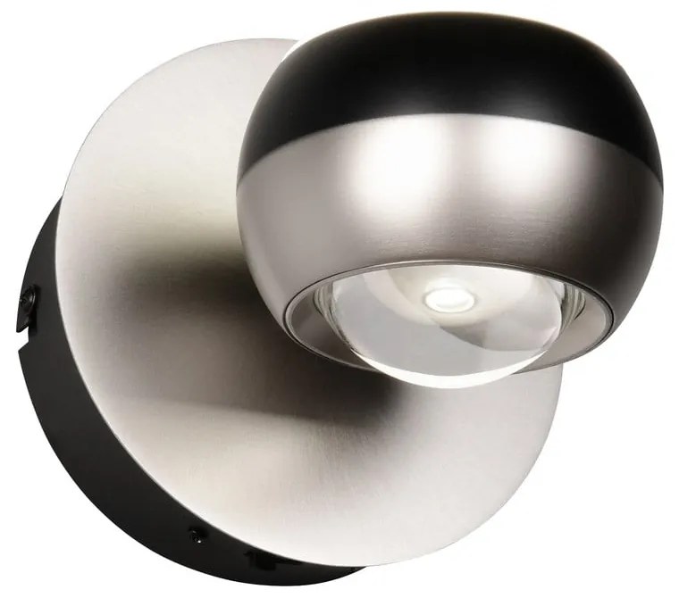 Aplică de perete neagră-argintie LED Orbit – Trio Select