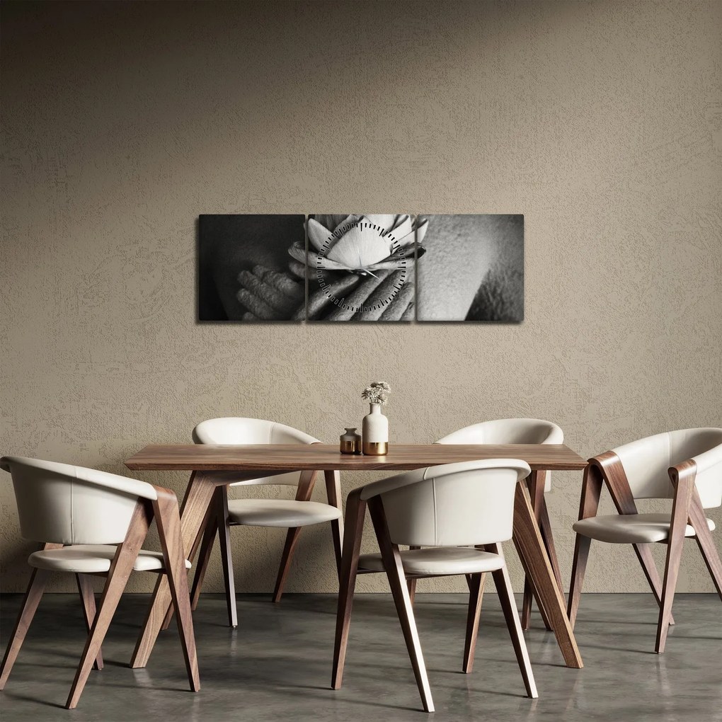 Tablou - Lotus în mâinile lui Buddha (cu ceas) (90x30 cm)