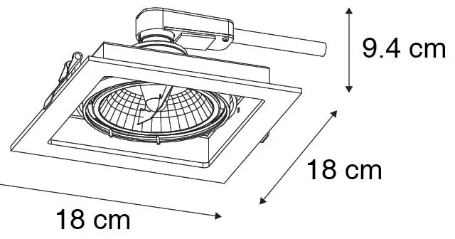 Set 6 becuri Spot modern încastrat negru de 18 cm reglabil - Artemis 111