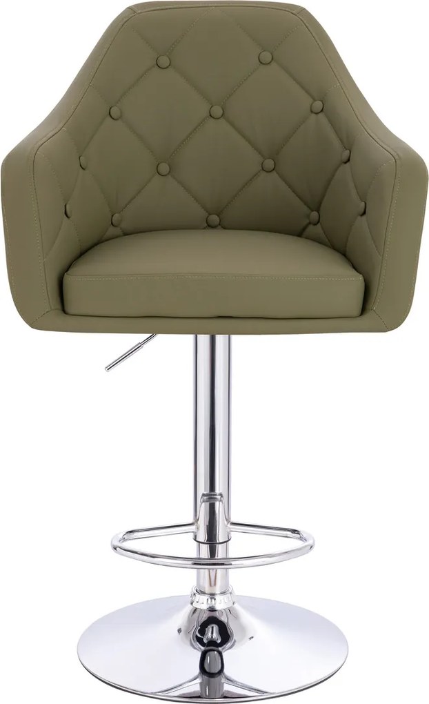 HR831W Scaun Khaki Piele Ecologica Premium Soft cu Bază Cromata