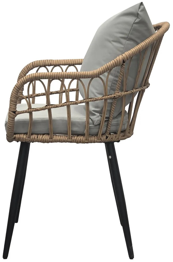 Autronic Scaun de gradina, metal, polyrattan, natural , AZ-F1406 NAT
