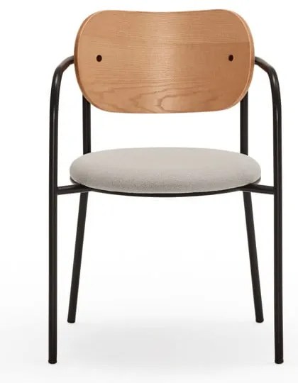 Scaun de sufragerie gri în decor de stejar Eclipse - Teulat