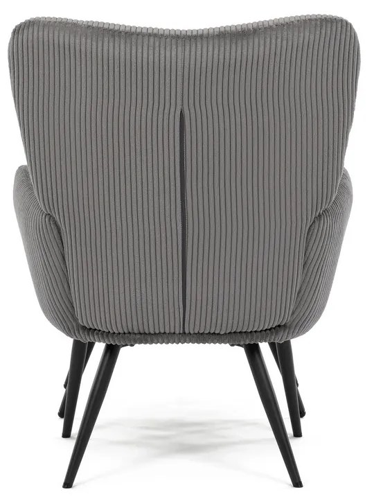 Fotoliu relaxare cu suport pentru picioare L7285GREY6, gri