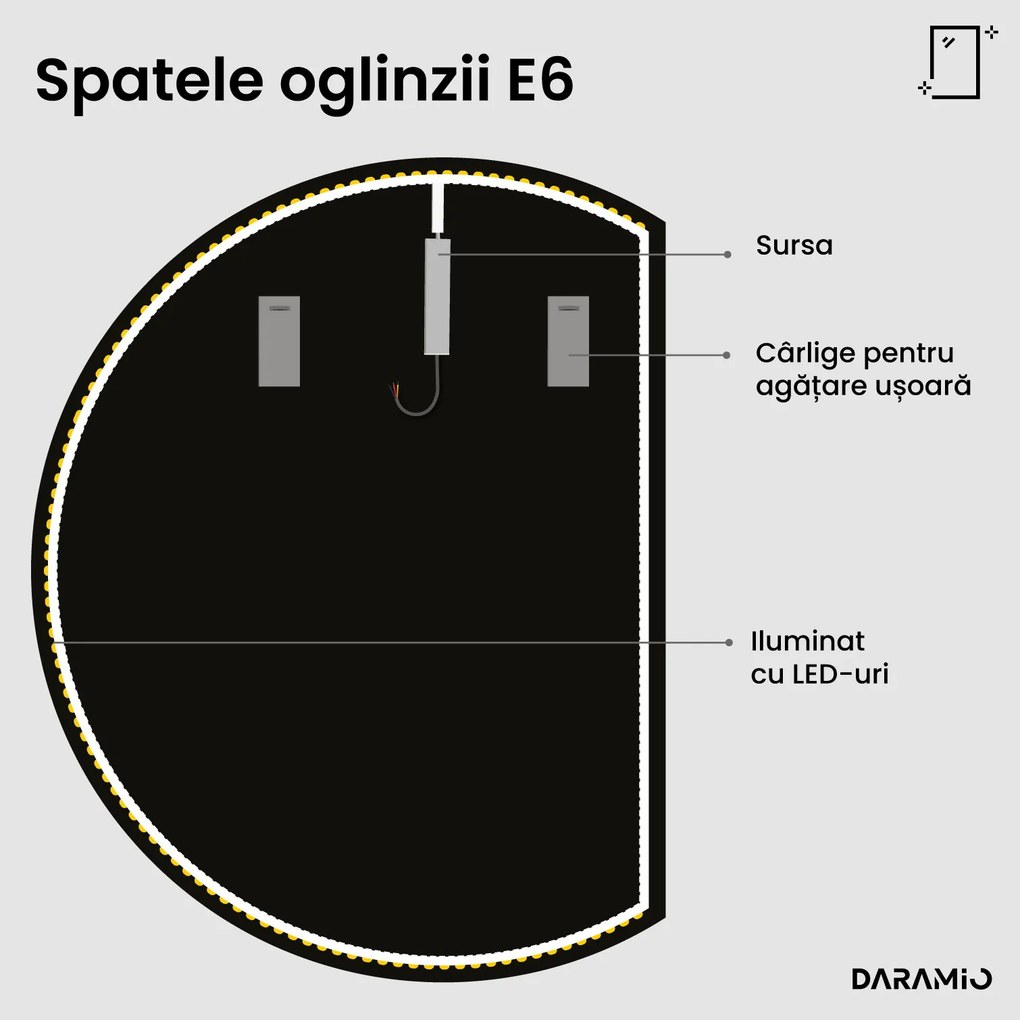Oglindă rotundă cu iluminare LED E6