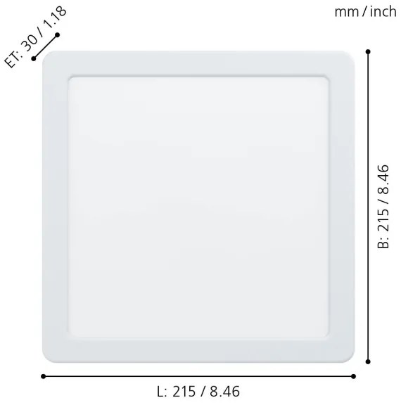Eglo 99164 - Plafonieră încastrată FUEVA 5 LED/16,5W/230V