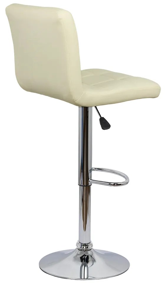 Scaun bar crem rotativ, reglabil pe inaltime, din piele sintetică ABS 191