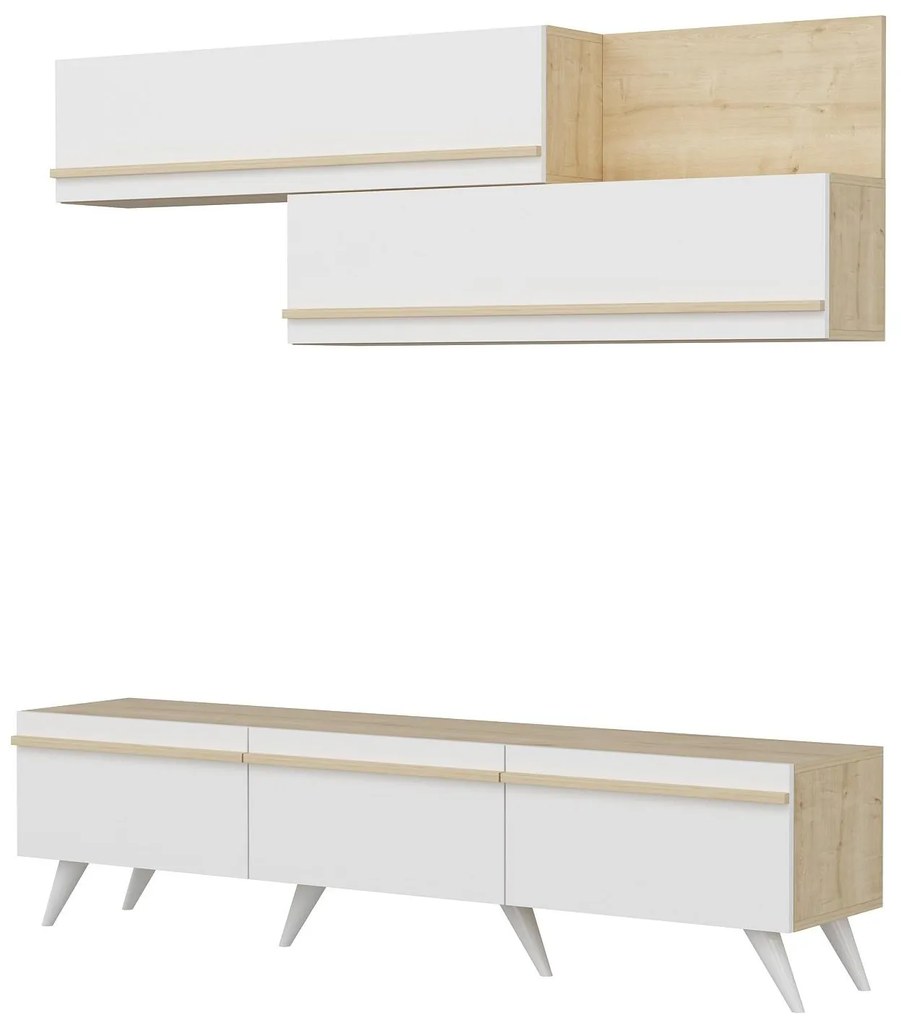 Mobilier living Amstel (Stejar zafir + Alb). 1088822
