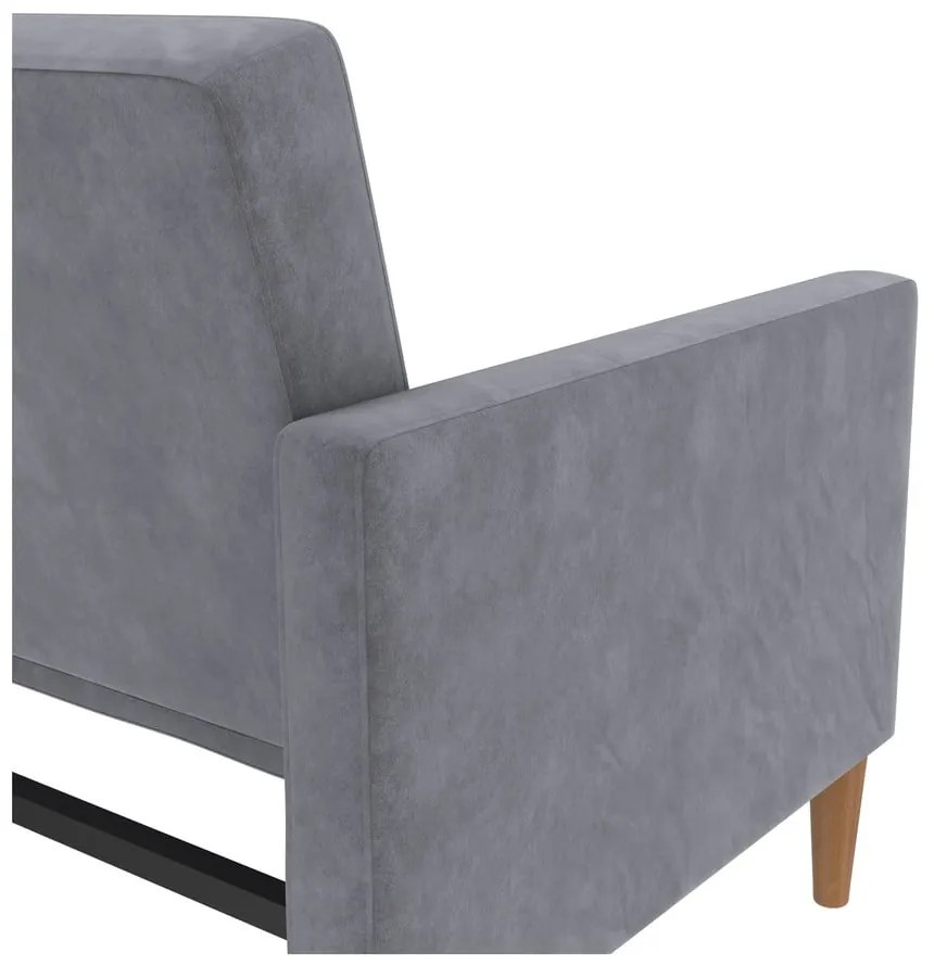 Canapea gri extensibilă cu tapițerie din catifea 207 cm Lilly – Støraa