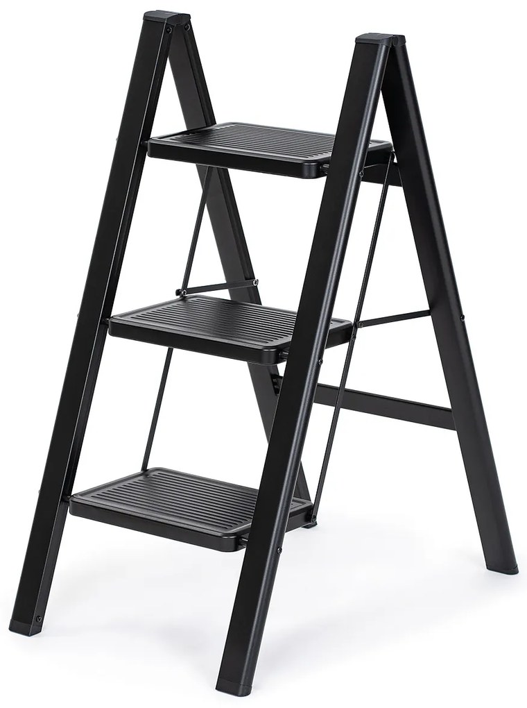 Scară pliabilă din oțel 4Home Steel, 3 trepte,negru