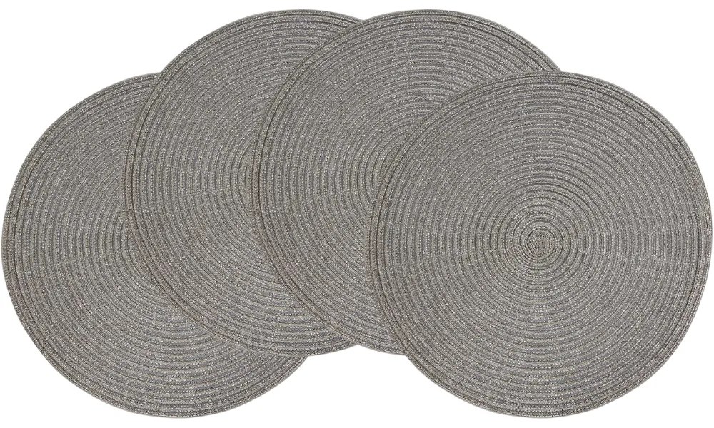 Suport farfurii Altom Straw silver, diametru 38 cm, set de 4 buc.