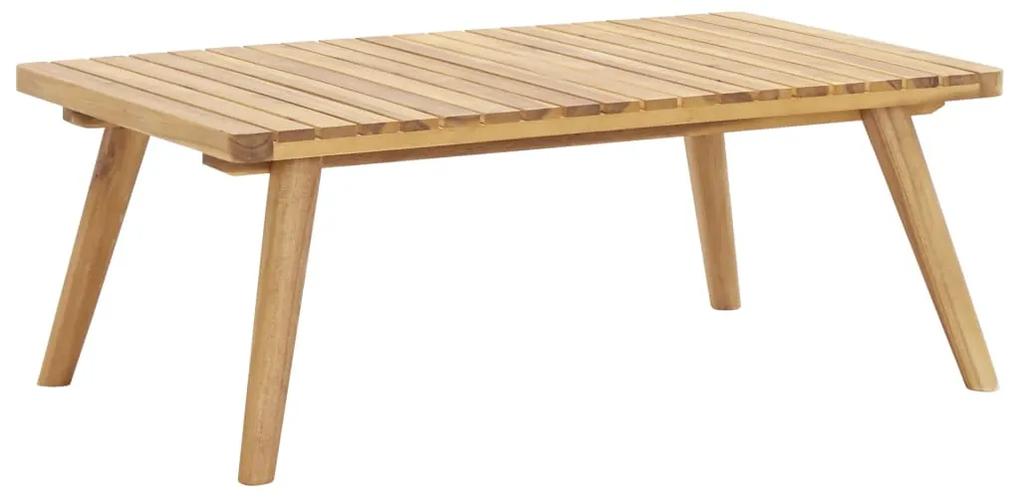 Set mobilier de gradina, 6 piese, lemn masiv de acacia colt + 2x mijloc + 2x suport pentru picioare + masa, 1