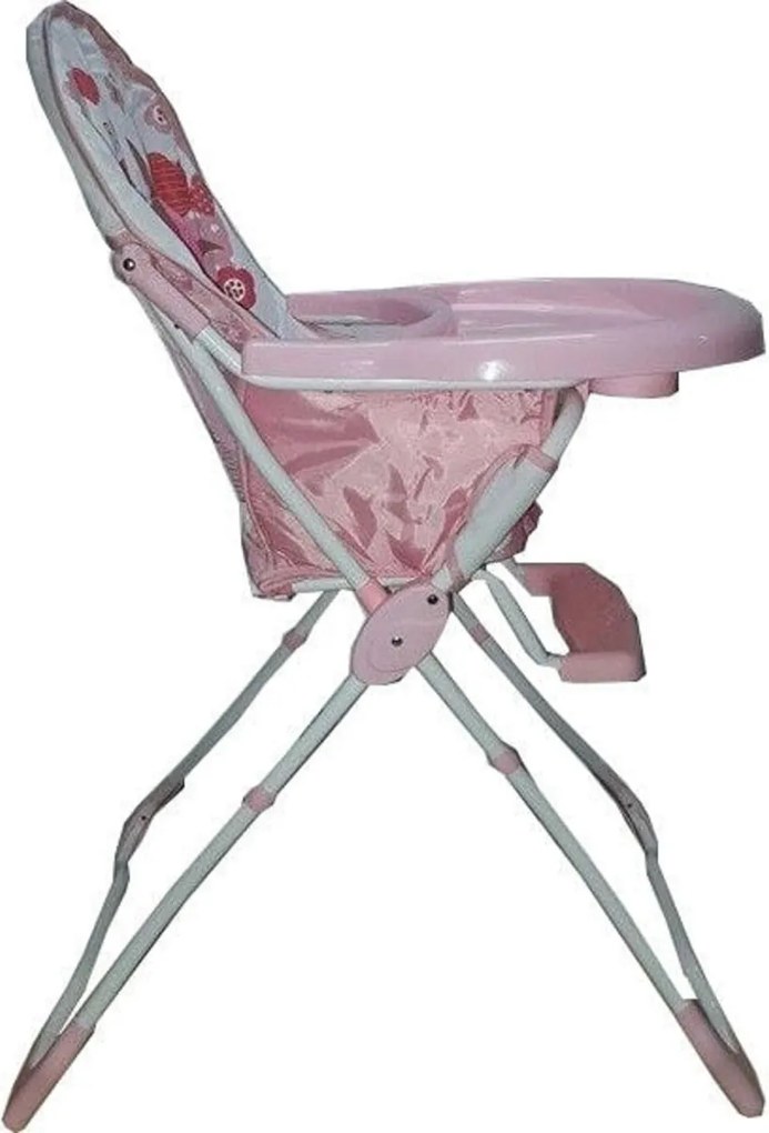 Scaun de masa pentru copii si bebe Baby Care™ ,pliabil, centura de siguranta, sezut comfortabil, masuta detasabila, Roz