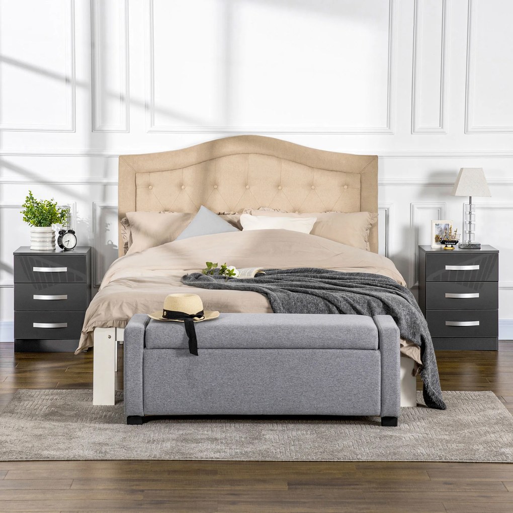 HOMCOM Noptiere, 2 Piese cu 3 Sertare, pentru dormitor si sufragerie Elegant si Modern, 40x36x56cm, Gri | Aosom Romania