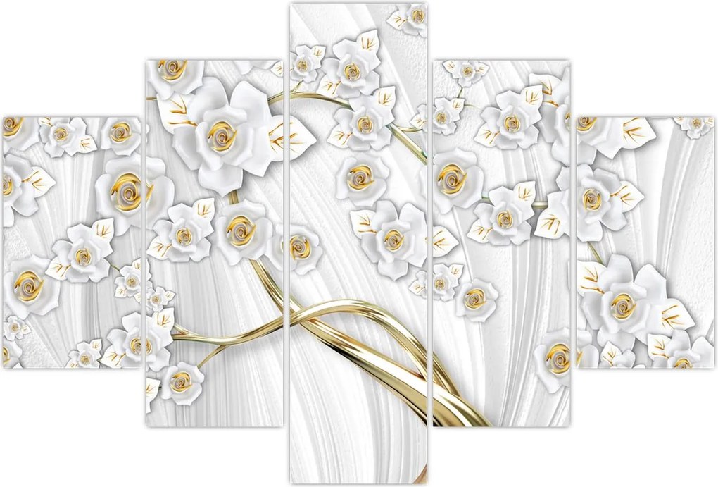 Tablou - Copac cu decor auriu (150x105 cm)