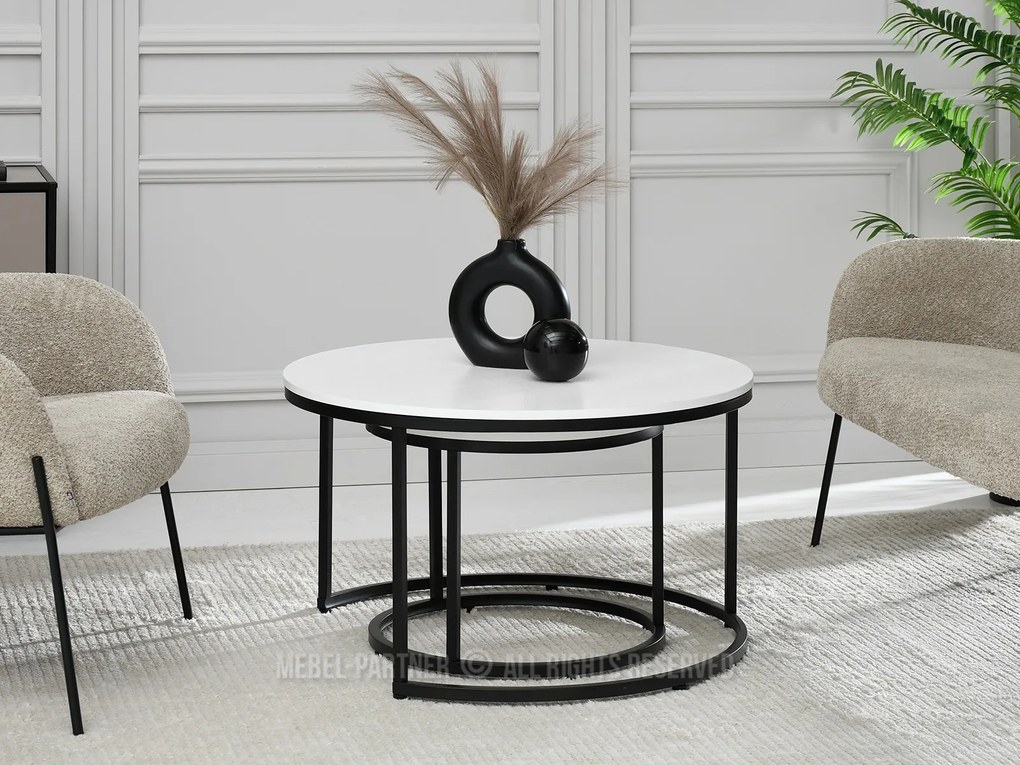Măsuță de cafea Klara (alb + negru). Promo -10%. 1111629