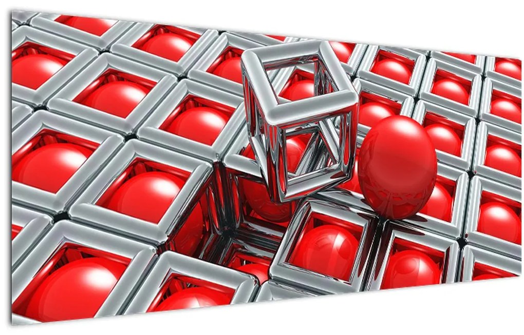 Tablou - Abstract metalic 3D (120x50 cm)