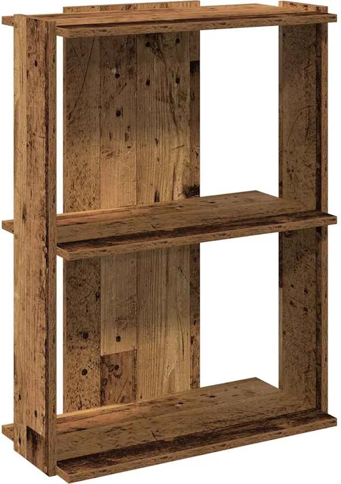 vidaXL Bibliotecă cu 3 etaje din lemn vechi 60x30x80 cm lemn prelucrat