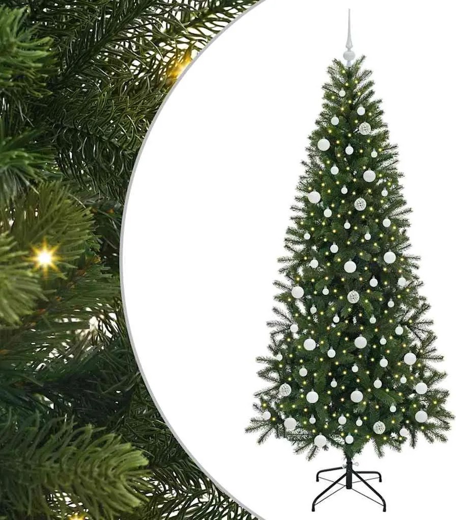 vidaXL Brad de Crăciun artificial cu 300 LED Verde 210 cm PE și PVC