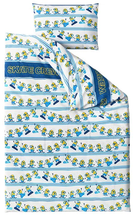 Lenjerie de pat din bumbac pentru copii MIMONI SKATE CREW albastru Dimensiune lenjerie de pat: 60 x 70 cm | 140 x 200 cm