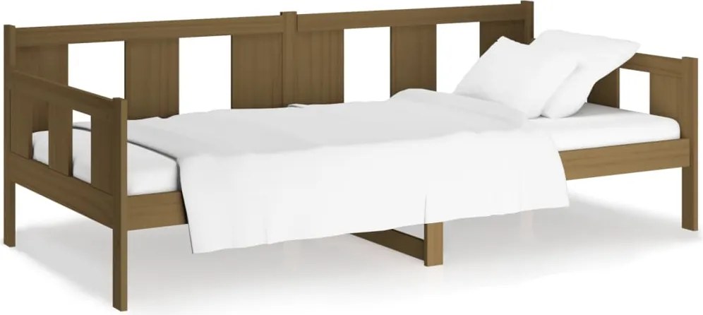 vidaXL Pat de zi, maro miere, 90x200 cm, lemn masiv de pin