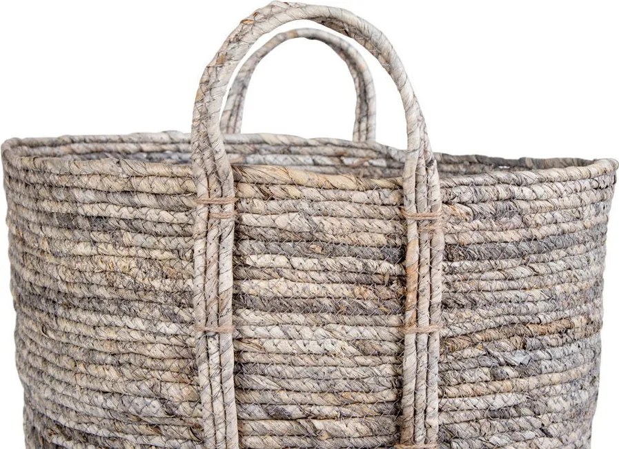Coș Udine, frunze de porumb, gri, ø41x49 cm