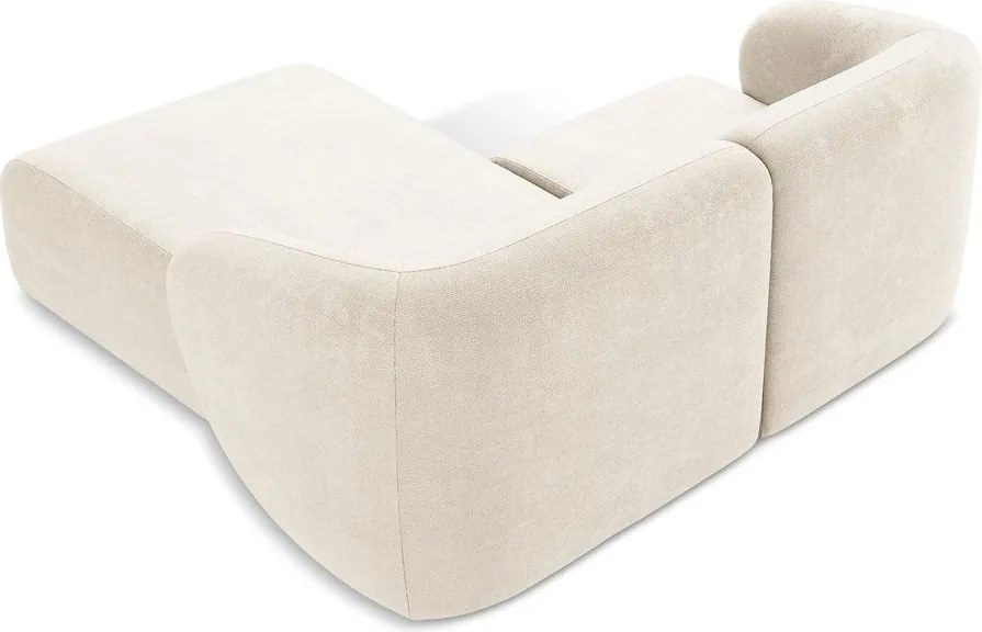 Colțar bej cu tapițerie din chenille (cu colț pe partea dreaptă/cu șezlong) Lani – Makamii