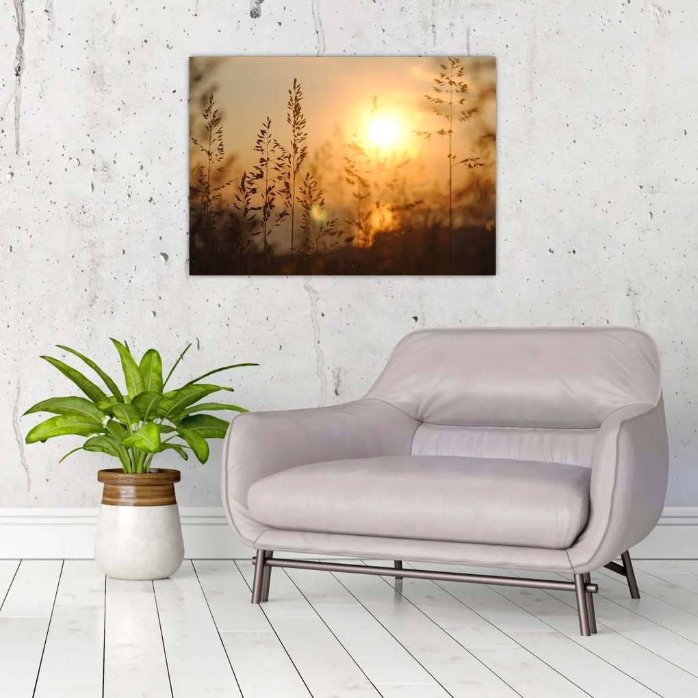 Tablou pe sticlă cu răsărit de soare (70x50 cm)