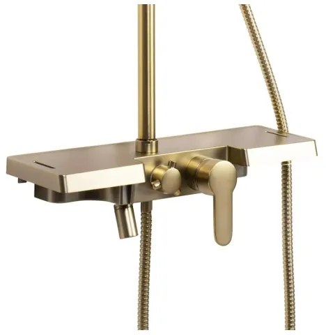 REA-P4121 - Set de duș BRAVO cu baterie, finisaj auriu periat
