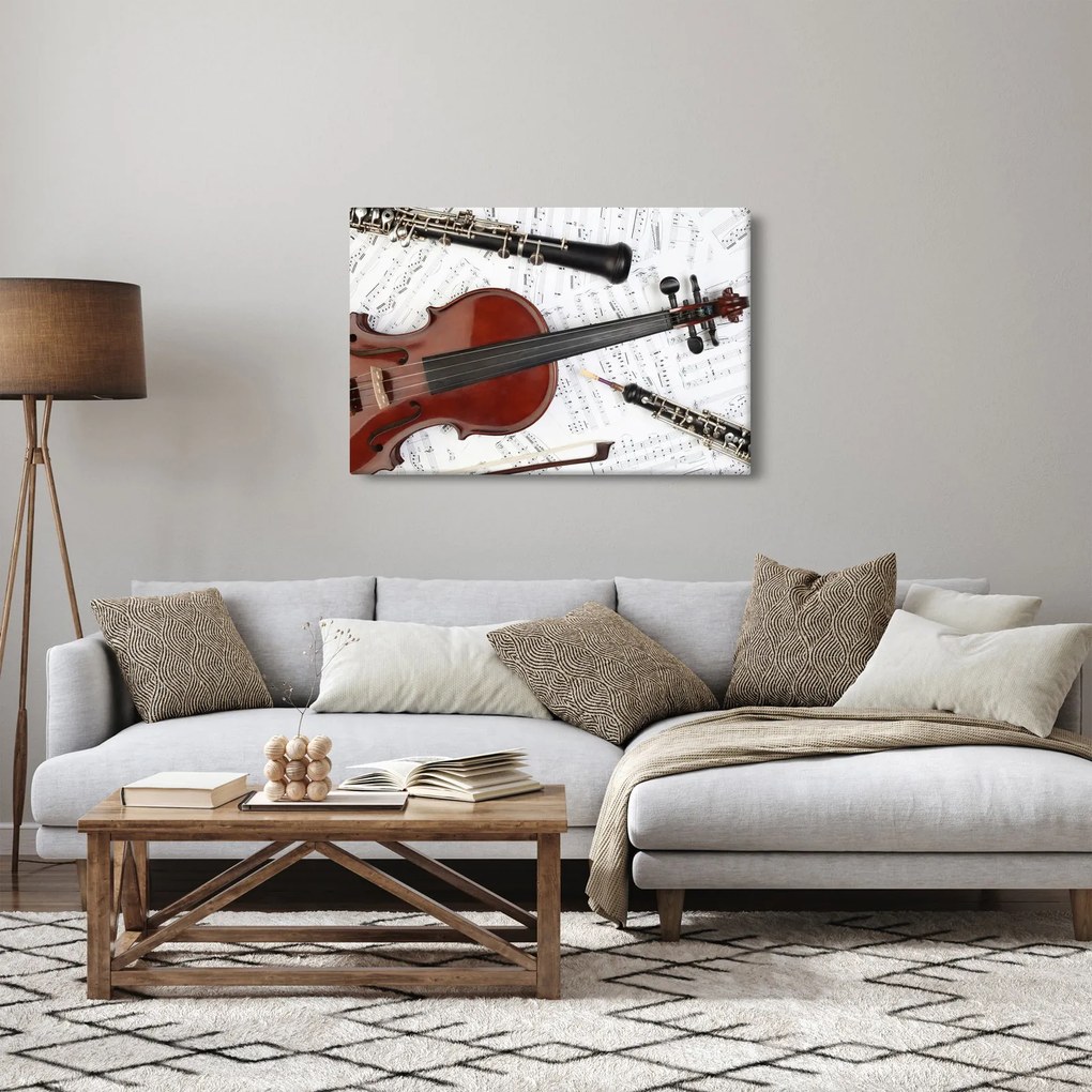 Tablou - Unelte muzicale (90x60 cm)