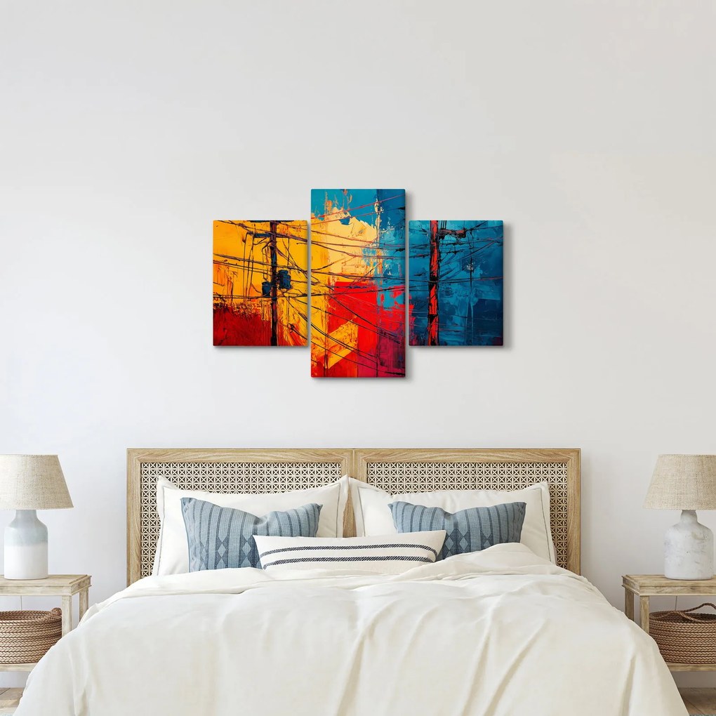 Tablou - Linii electrice abstracte (90x60 cm)