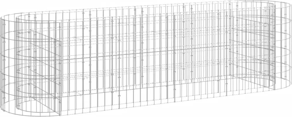 vidaXL Strat înălțat gabion, 190x50x50 cm, fier galvanizat