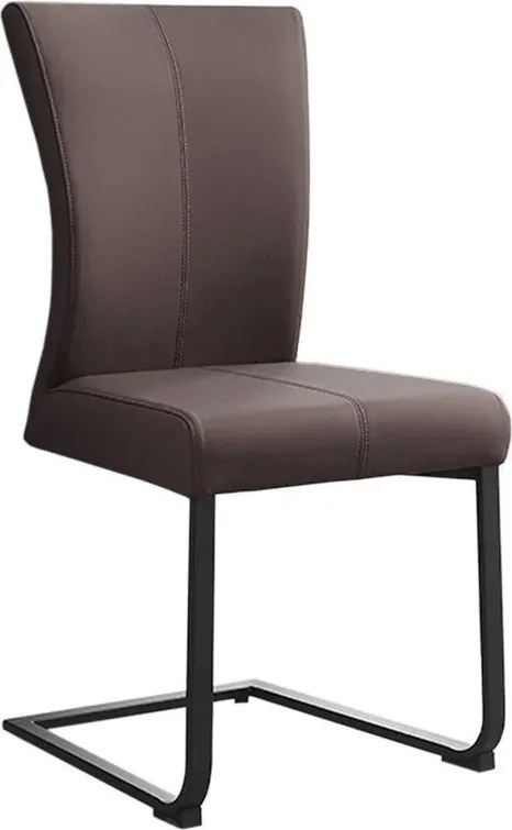 Set de 2 scaune, Metal, Piele Naturala, Gri Taupe, SAMSON A-45173 VC