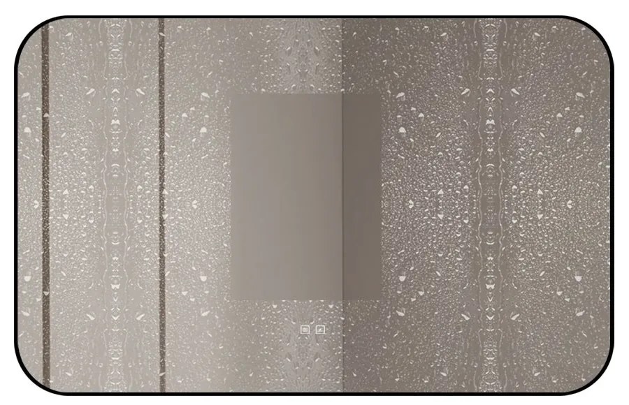 🪞 Oglindă LED cu Touch și Funcție Dezaburire – Ramă Negru, 110x70 cm, Model J187-11070 Smack