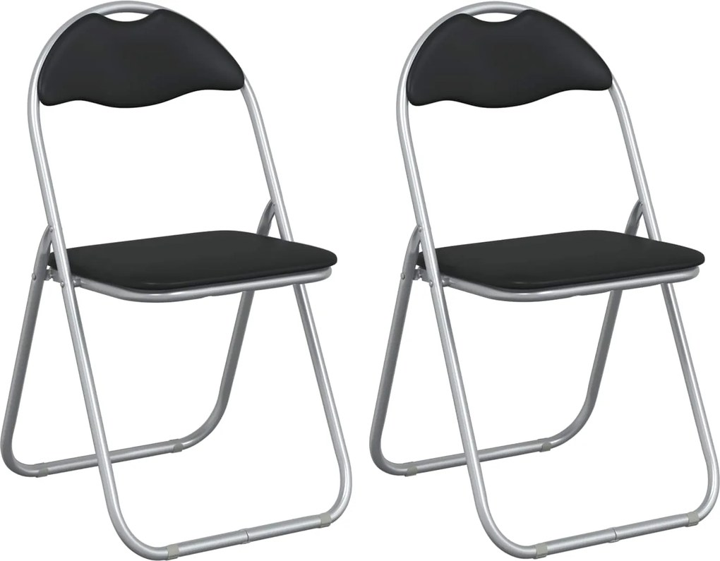 vidaXL Scaun pliant 2 pcs Negru și Gri 48 x 43,5 x 81 cm
