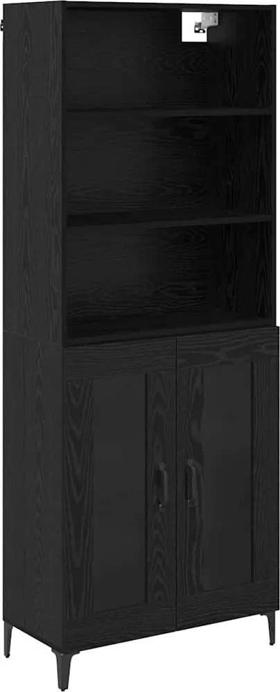 vidaXL Bufet cu sertar Stejar Negru 69,5 x 34 x 180 cm Lemn compozit