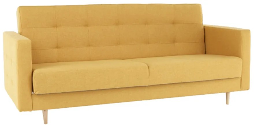 Canapea tapiţat 3 locuri, material textil muştar, AMEDIA