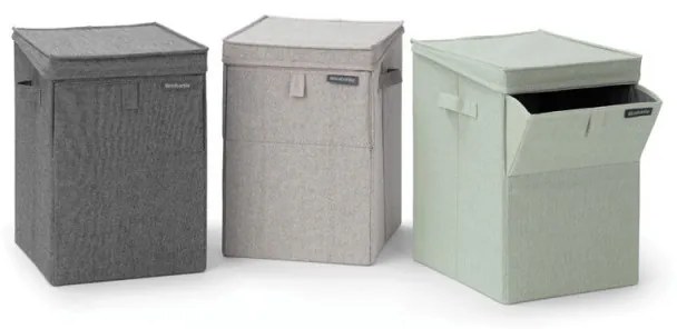 Cutie de rufe stivuibilа Brabantia 1000828, 35 L, Deschidere frontala, Capac lat, Pliabil, Negru