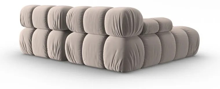 Colțar modular maro deschis cu tapițerie din catifea (cu colț pe partea stângă ) Bellis – Micadoni