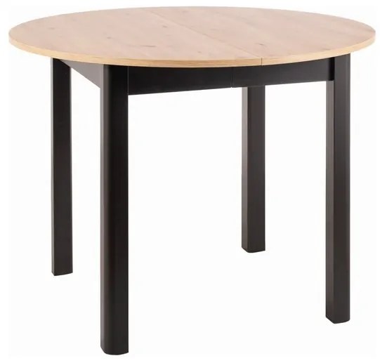 Masa extensibila Dante stejar artizan/negru mat - L102-142 cm
