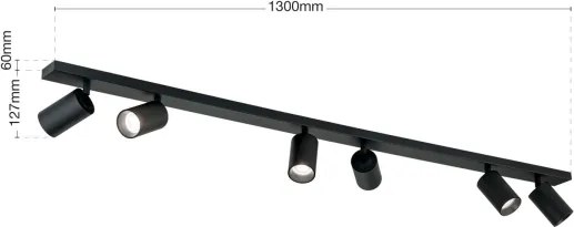 Orion - Corp de iluminat cu spoturi SEAN 6xGU10/13W/230V, negru