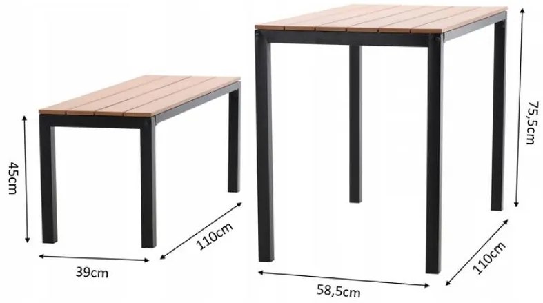 Set mobilier de grădină Yoggi (maro). 1096494
