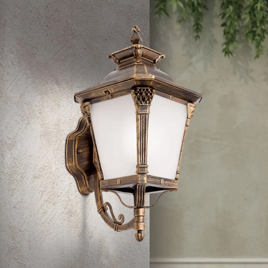 Aplica de perete exterior stil clasic IP23 Aiko AL 11-1138/1 Patina/aufwarts OR