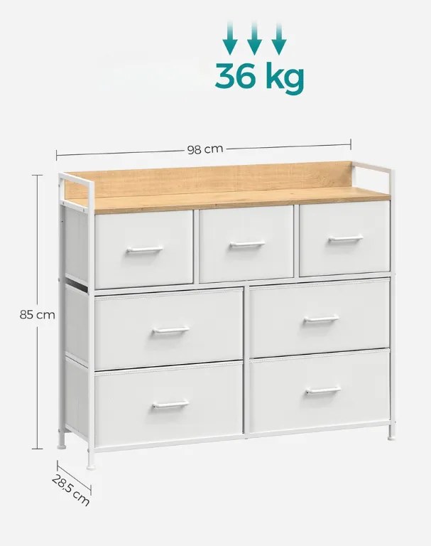 Comoda cu sertare FLEXIRO 98x85 cm, stejar/alb