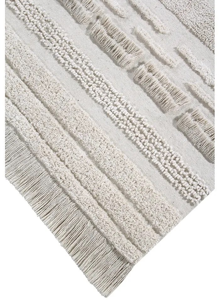 Covor gri deschis/crem lavabil/țesut manual din bumbac 140x200 cm Air Natural – Lorena Canals