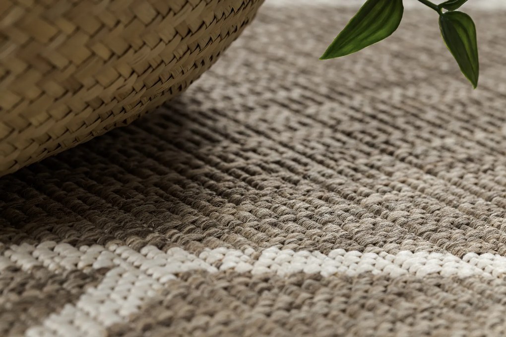 Covor sisal Floorlux 20508 taupe si şampanie Triunghiuri